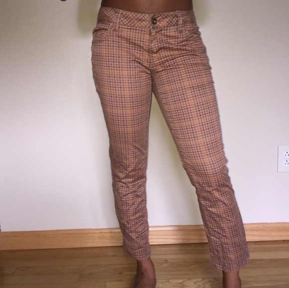 womens brown houndstooth pants